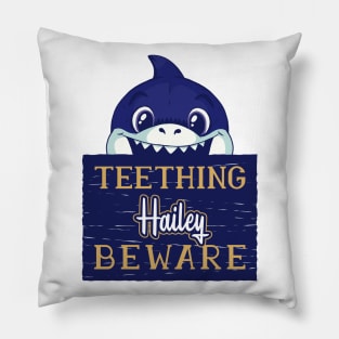 Hailey - Funny Kids Shark - Personalized Gift Idea - Bambini Pillow