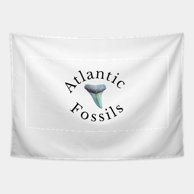 Atlantic Fossils Shark Tooth White Print Tapestry by AtlanticFossils