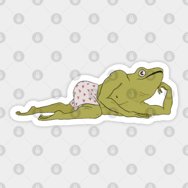 Sexy frog man pinup pose