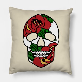 Roses Skull Pillow