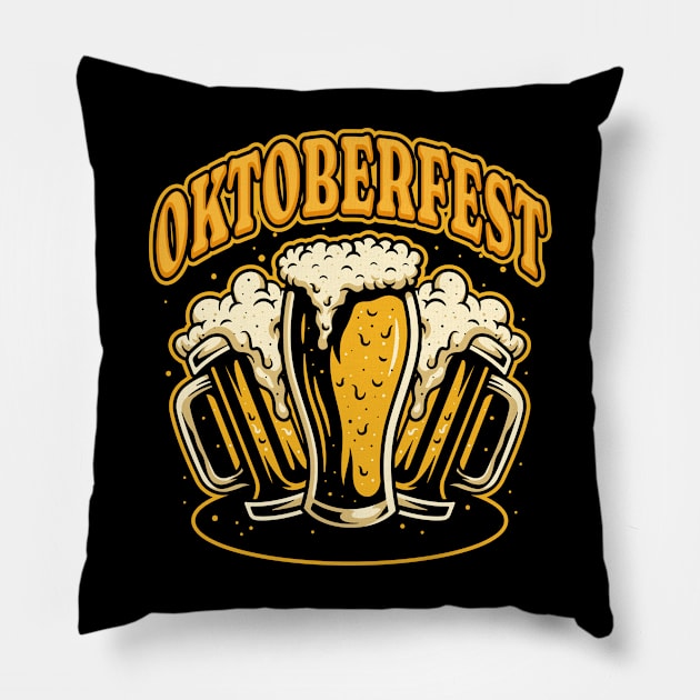 3 Beers Oktoberfest Party Pillow by Wrathline.Std