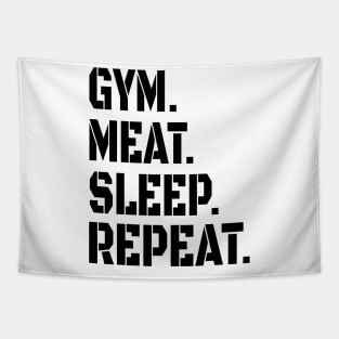 GYM MEAT SLEEP REPEAT CARNIVORE STENCIL ATHLETIC SPORT STYLE Tapestry