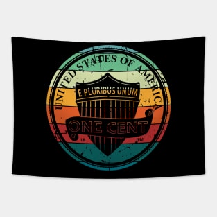 Vintage American Dollar One Cent Tapestry