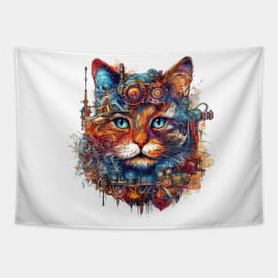 Steampunk Cat Tapestry