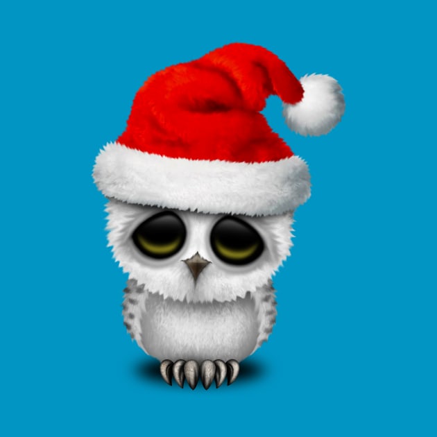 Baby Owl Wearing a Santa Hat by jeffbartels