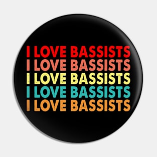 Vintage I Heart Love Bassists Musicians Band Retro Pin