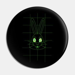 GRID DRAWING of a easter bunny green Pin