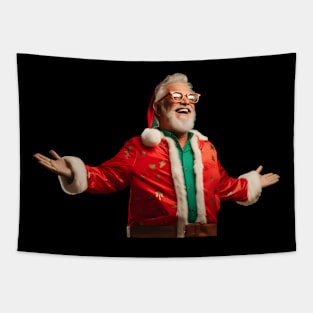 Cool Santa Claus in Stylish Festive Attire Tapestry