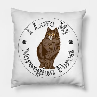 I Love My  Norwegian Forest Cat Pillow