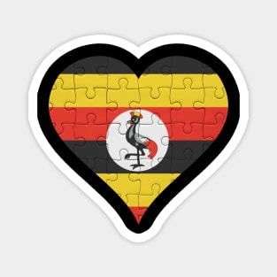 Ugandan Jigsaw Puzzle Heart Design - Gift for Ugandan With Uganda Roots Magnet