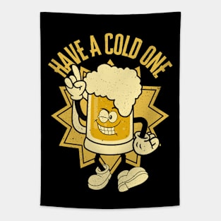 Retro Beer Mascot Tapestry