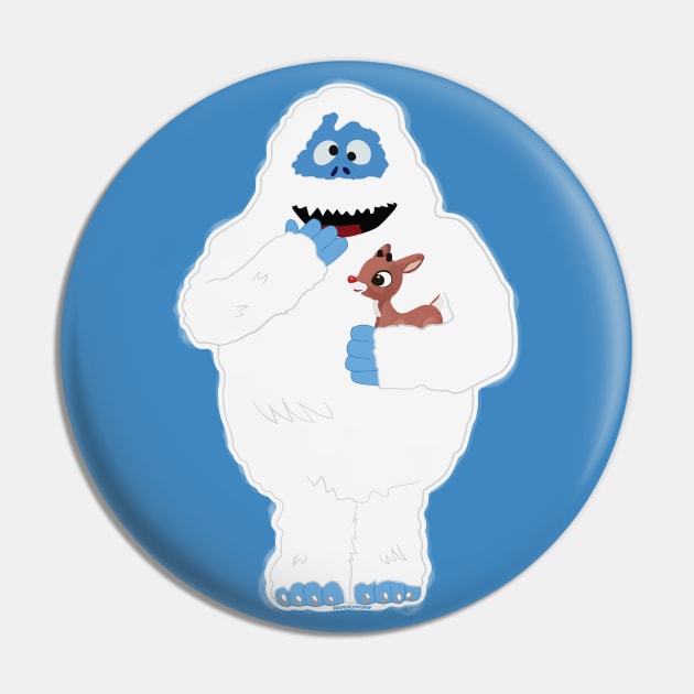 Classic Christmas Abominable Snowman with Rudolph © GraphicLoveShop Pin by GraphicLoveShop