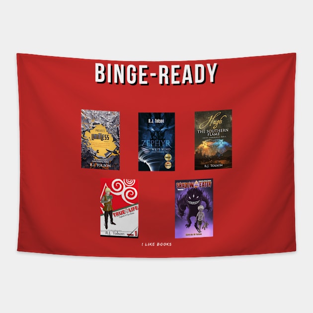 Binge Ready: Books! Feat. RJ Tolson Tapestry by RJ Tolson's Merch Store