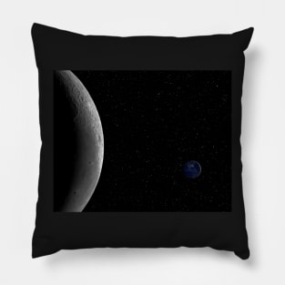 Moon And Night On Planet Earth Pillow