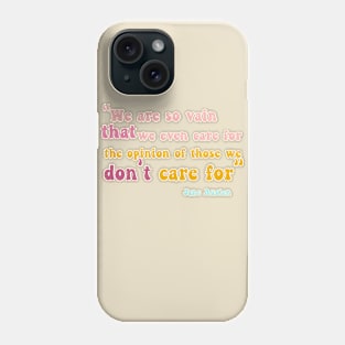 Jane Austen Rainbow Retro Text Quote Phone Case