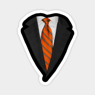 Orange Suit Up! Realistic Suit and Tie Costume For Business Casual Magnet