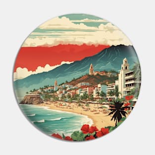 Puerto Vallarta Mexico Vintage Poster Tourism 2 Pin