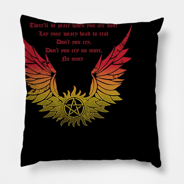 CARRY ON WAYWARD SON Pillow by KARMADESIGNER T-SHIRT SHOP