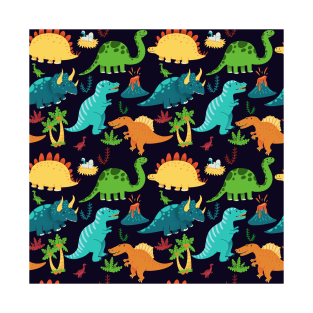 Cute Dinosaurs Pattern T-Shirt