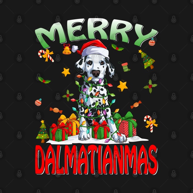 Merry Dalmatianmas Dalmatian Ugly Christmas Sweater Dogs T-Shirt by intelus