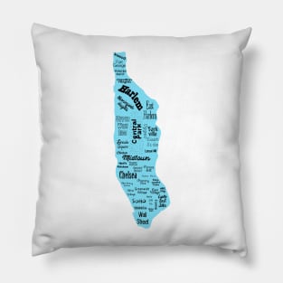 new york city/manhattan map - blue Pillow