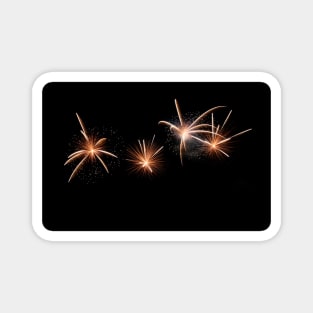 Four white sparkly fireworks Magnet