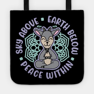 Sky Above Earth Below Peace Within Goat Yoga Cute Tote