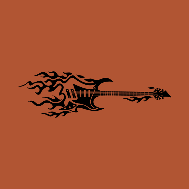 Electric Guitar Fire Illustration by hobrath