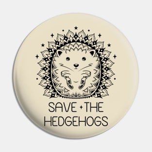 Save The Hedgehogs - Boho Mandala Hedgehog Pin