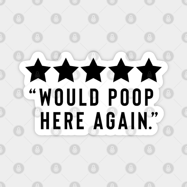 Would Poop Here Again Magnet by Dojaja