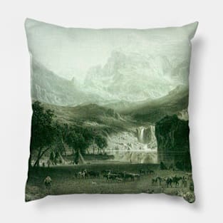 The Rocky Mountains, Lander's Peak by Albert Bierstadt Pillow