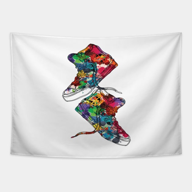 Paint Sneakers Tapestry by CindyS