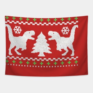 Funny Ugly T-REX Christmas Sweater Tapestry