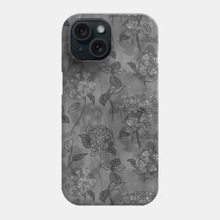 Black and White Spring Hydrangea Phone Case