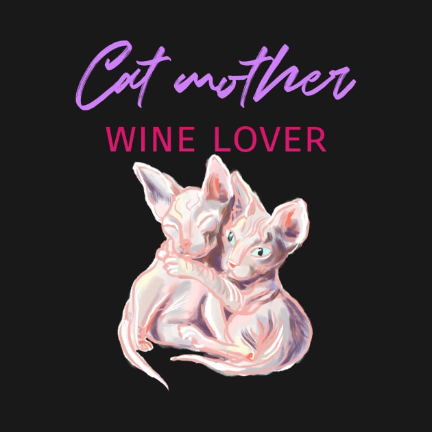 Cat mother wine lover. Two sphynx kittens by Orangerinka