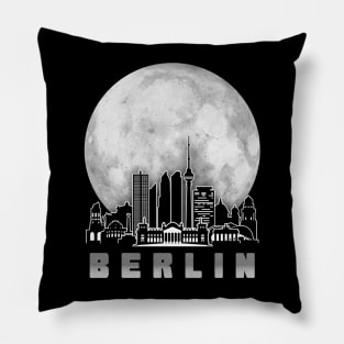 Berlin Germany Skyline Full Moon Pillow