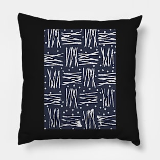 Abstract Pattern (Navy & White) Pillow