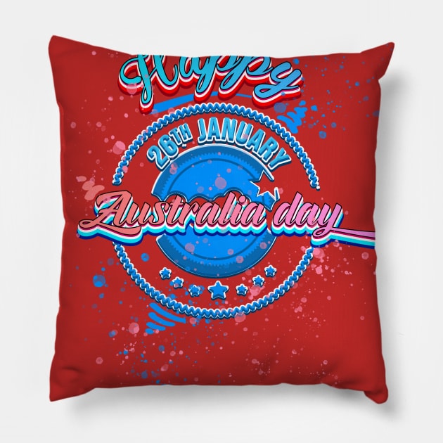 Happy Australia Day 26th January  Patriotic Holiday Pillow by ahnoun