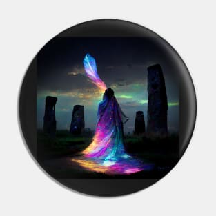 Iridescent energy fairy amongst ancient standing stones 1 Pin