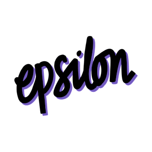 Greek Alphabet: epsilon (black-purple) T-Shirt