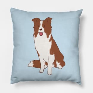 Brown border collie dog Pillow