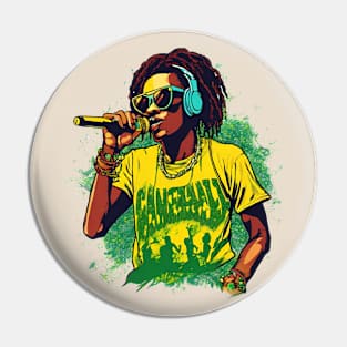 Jamaican Rasta One Love Dancehall Singer Pin