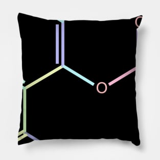 Aspirin Kawaii Pastel Rainbow Molecule Pillow