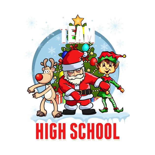 Team High School Santa Elf Reindeer Flossing Kids Christmas by johnbbmerch