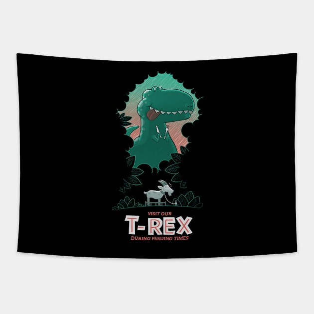 Visit our T-Rex! Tapestry by Queenmob