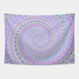 Colorful Jewel Tone Psychedelic Spiral Mandala Tapestry