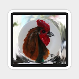 Rooster Plate 2 Magnet