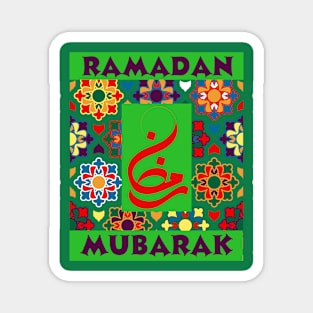 RAMADAN MUBARAK, beautiful Calligraphy and Islamic pattern. Magnet