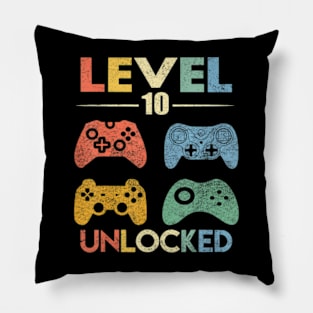 Level 10 Video 10th Birthday Pillow