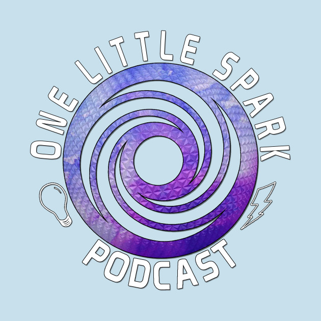 Discover One Little Spark Podcast - White Logo - Disney - T-Shirt